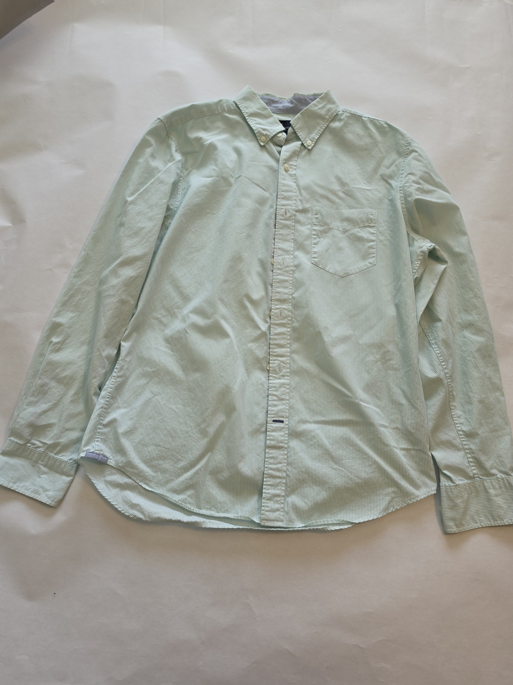 American Eagle Outfitters Men's Light Mint Button-Down Shirt